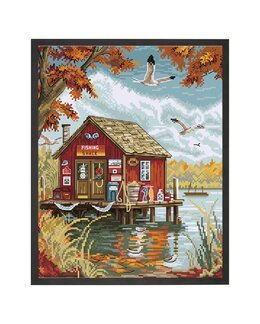 Broderikit Billede Fisker - LetiStitch