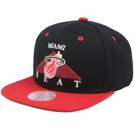 Mitchell & Ness - Miami Heat Monument Black/Red Snapback Snapback Black Cap - NBA @ Hatstore