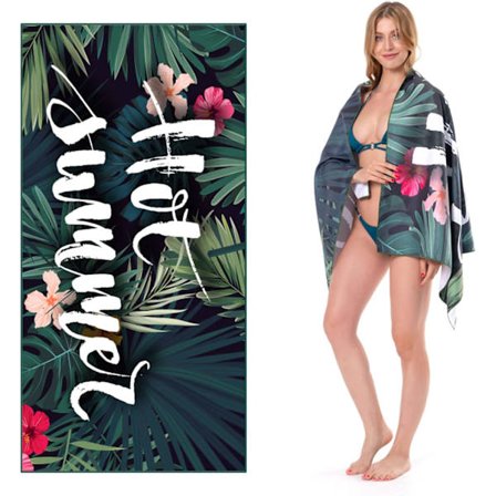 1 stk. Mikrofiber Strandhåndkle, Stort Anti-Sand Strandhåndkle, Sand-Fre