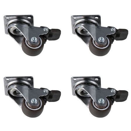 4 stk Hjul Hjul Toppplate 1" Svingbart hjul