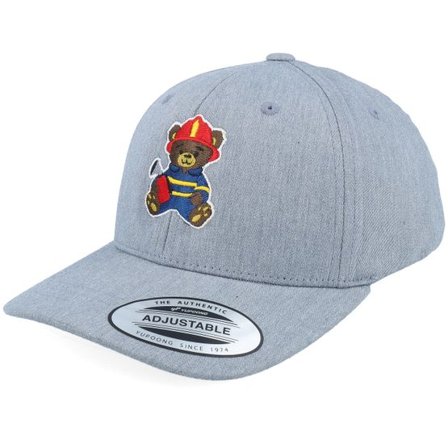 Kiddo Cap - Grå adjustable Keps - Kids Fire Fighter Teddy Heather Grey Adjustable @ Hatstore