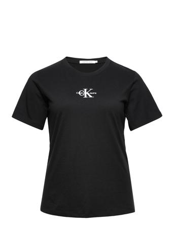 Plus Monogram Slim Fit Tee T-shirts & Tops Short-sleeved Svart Calvin Klein Jeans
