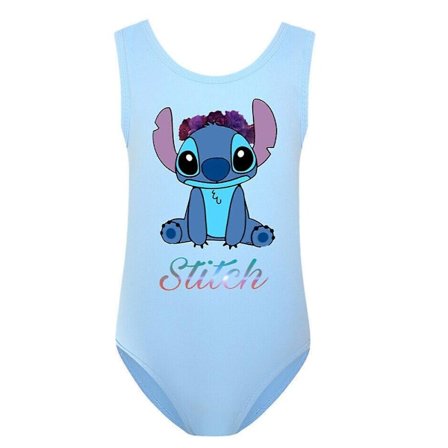 Pigebørn Stitch Print Badetøj Enkeltdelt Tegneserie Monokini Bikini Badetøj Svømmedragt 7-12 År