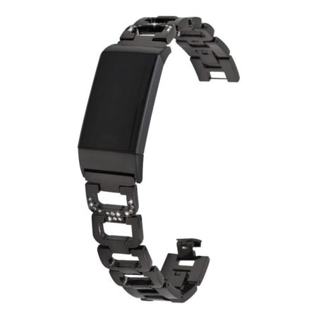 Fitbit Charge 5 urrem i aluminium med rhinestone-dekor - Sort Black