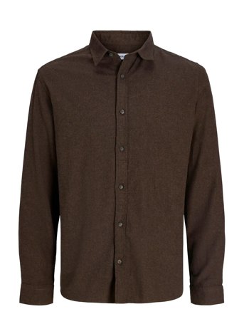 Jjeclassic Melange Shirt L/S Noos Brown Jack & J S