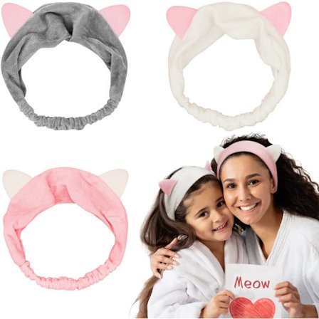 Sminkehodebånd for kvinner og jenter, mykt og søtt katteørehodebånd