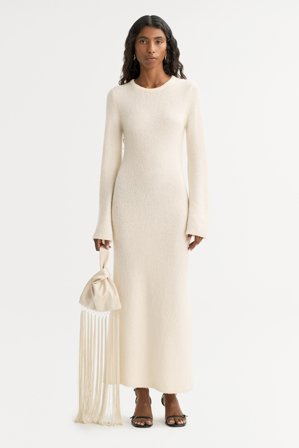 Soft Goat - Boucle Dress - Cashmere dress - M - Feather White