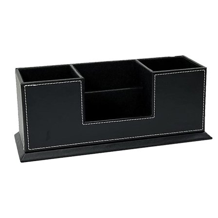 Fackorganiserare för skrivbord - Dubbel pennhållare - Svart skrivbord