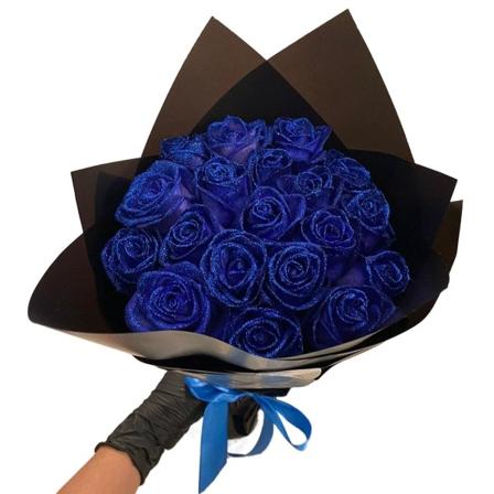 Kimalteleva ruusukimppu Sininen Tekoruuset Kimppu Ikuinen Kiilt v Tekoruusukimppu Rakkauslahjat Yst v np iv lahja, Vuosip iv Sininen Blue