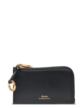 Polo Ralph Lauren Polo Id Leather Zip Card Case - Black - ONE SIZE