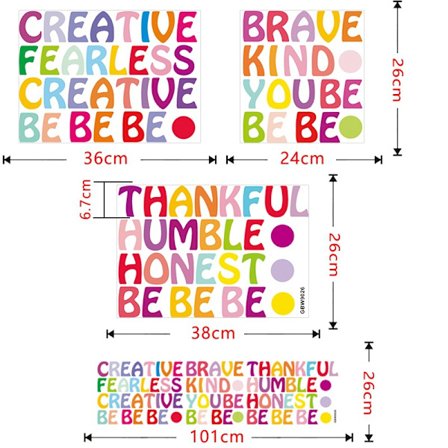 Fargerike Inspirasjonsveggklistremerker med Motiverende Sitater