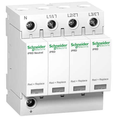 Schneider Electric A9L40601 Överspänningsskydd 3 P+N för TT och TN-S nät, typ 2, Anslutningsdon & kablar