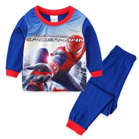 2 stk sett Spider-Man Pyjamas Barn Super Soft T-skjorte Bukser D 110CM