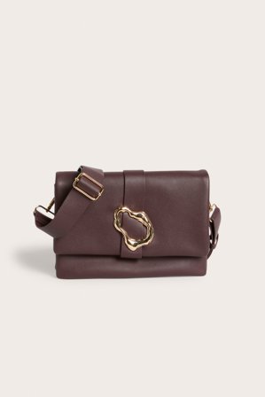 Kappahl | Torebka na ramię, ze sprzączką | Czerwone wino