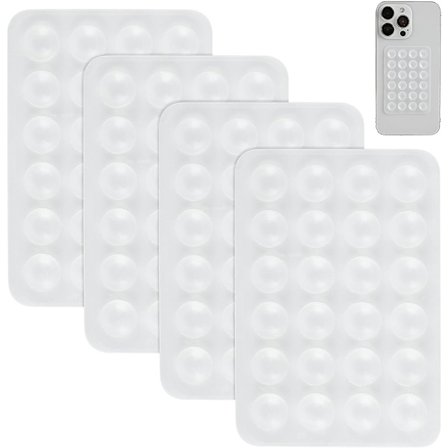 4 stk Silikon Sugekopp Mobilskall Feste, Bakside Mobil Fidget Speilholder for Selfies og Tiktok Videoer Kompatibel med iPhone og Android Skall