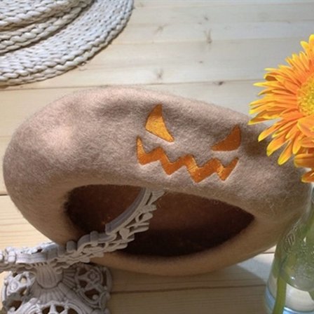 Halloween græskar baskerhue franske hatte KHAKI