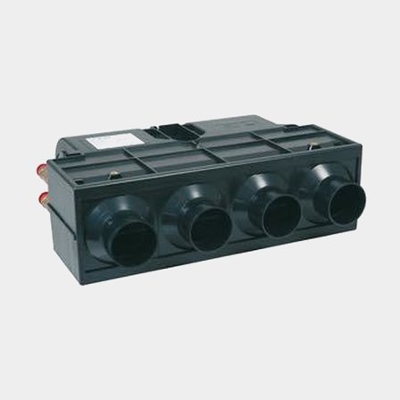 Sbrinatore / riscaldamento passaggio Siroco Sahara D, con 3 velocità della ventola, con 4 uscite (aperte) (Ø55 mm), Ø16 mm (attacco acqua di 