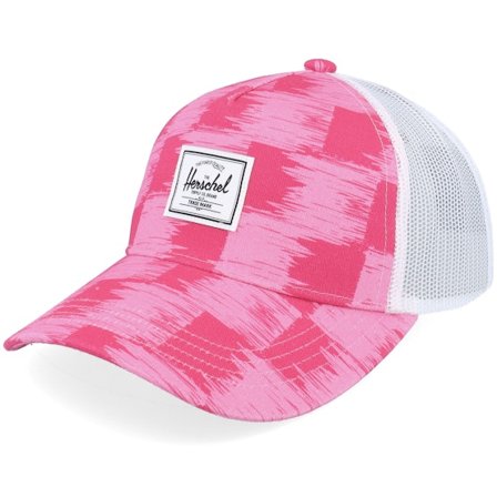 Herschel - Kids Whaler Cott. Mesh Check Yourself Raspberry A-Frame Trucker Trucker Pink Cap - @ Hatstore