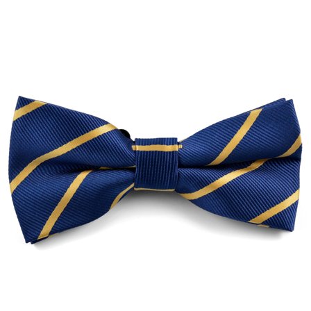 Marineblauwe Gestreepte Vlinderdas voor mannen - Voorgestrikte vlinderdassen