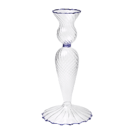 Åhléns Home Ljusstake i glas CELINE 17,5 cm Ljus & ljusstakar Blå ONESIZE