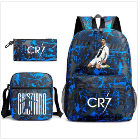 C Ronaldo skoletaske rygsæk penalhus skuldertaske tredelt sæt