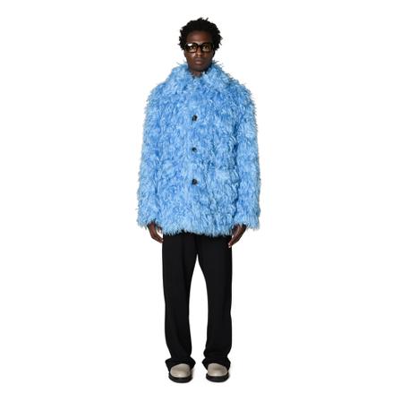 Dries Van Noten Faux Fur & Shearling Jakke Blå, Herre