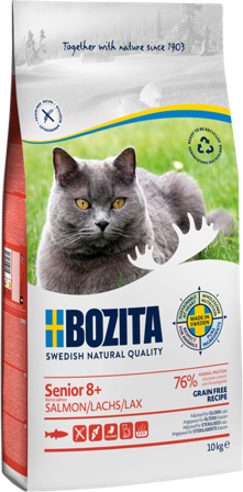 Bozita Katt - Senior 8+ Kornfri laks 10 kg - Katt - Kattefôr & kattemat - Tørrfôr for katt - ZOO.no