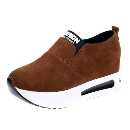 Casual Platform Dam Sport Flock Slip-on Sneakers