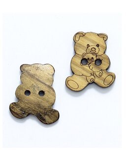Knap træ Bamse 17 mm - 22 mm - New Old Company