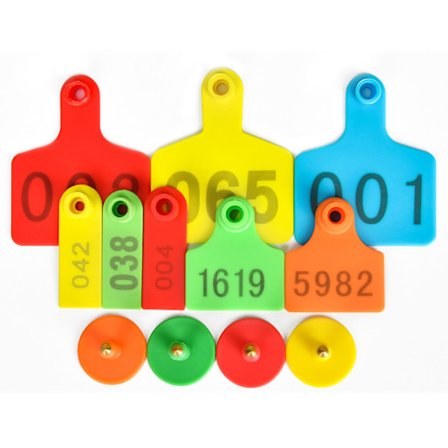 100 stk. nummererede øremærker 001-100 anti-fald genkendelige husdyr øremærke til køer får grise