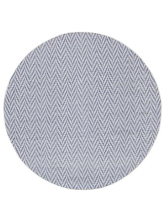 Vaskbart Innendørs-/Utendørstepper Amalfi Blå/Vit Rundt Oeko-Tex