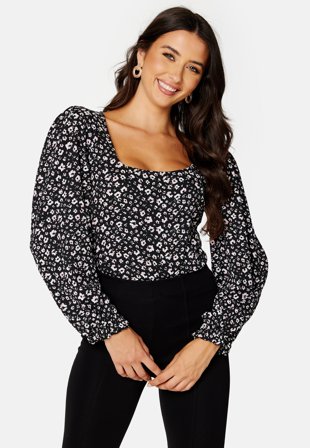 BUBBLEROOM Miriam balloon sleeve top Patterned Klær