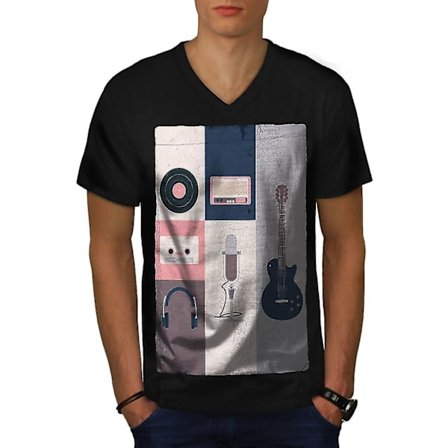 Vintage Instruments Herr T-shirt med svart v-hals