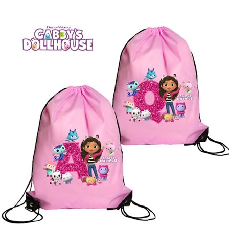 Gabby Dollhouse Girl Dragsko Sport Vattentät Ryggsäck Bunt Ficka Terylene Basketväska Tecknad Anime Födelsedagspresent