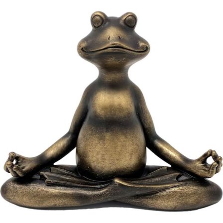 Meditating Yoga Frog in Polyresin Resin - Decorative Figure for Home