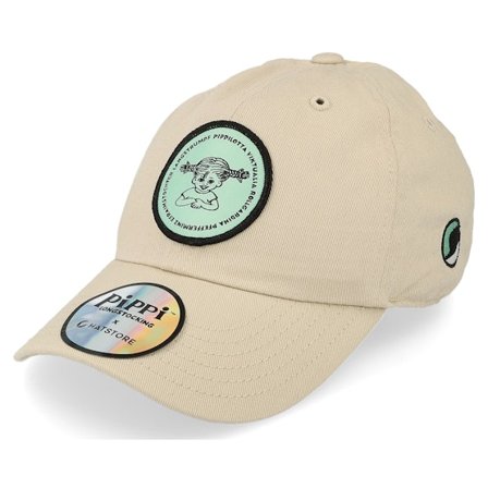 Pippi Langstrumpf - Beige Unconstructed Cap - Kids Pippilotta Stone/Mint Green Dad Cap @ Hatstore