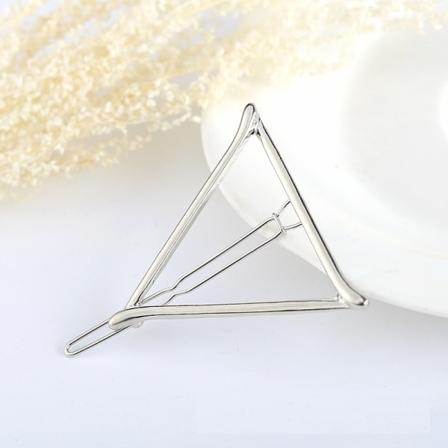 Geometrisk trekant hårklemme, delikat hul metall hårnål