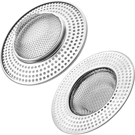 Kraftig slukrist i rustfritt stål, 9 cm topp / 4,2 cm metall sil, perfekt for vask/badekar [HK]