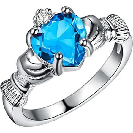 Kärleksringar Med Pläterat Guld För Kvinnor Och Män(ljusblå 9)