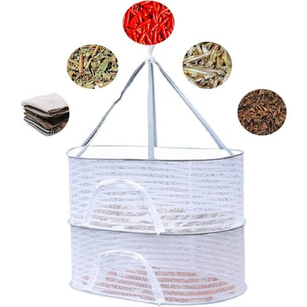 (2-kerroksinen) Yrttienkuivausverkko - Kasvienkuivausverkko - Ripustettava kuivausverkko