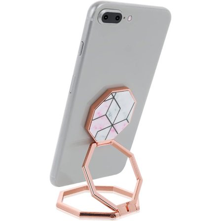 Mobiltelefon Ringholder - 360° Rotation - Foldbar Bagside Håndtag - Justerbar Mobiltelefon Holder - Kompatibel med de fleste smartphones (Rose Red 