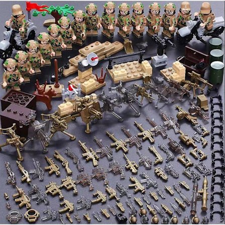 Kompatibel med byggeklosser militær minifigur spesialstyrker tank Hummer kjøretøy 6-10 år gamle byggeklosser (FMY) -YQ