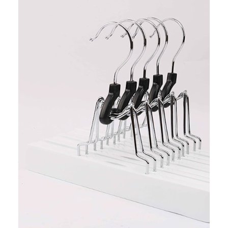 Träbyksehenger 10-pakning, Sklisikre hengere for bukser 360 graders dreibar krok Buksehenger for skjørt, jeans, shorts Hvit