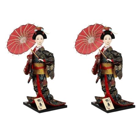 3 stk Japanske Geisha Orientalske Dukker Dekorative Geisha Dukke Figur Desktop Dekorasjon 2stk 31X17X17CM 2pcs 31X17X17CM