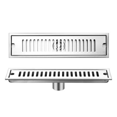 Långt Duschavlopp i Rostfritt Stål, Avtagbart Deodorant Golvavlopp 40cm för Badrum Hotell