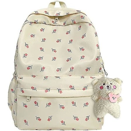 Rygsække Piger Studerende Børn Knuste Blomster Lærred Fritid Skole Rygsæk Bogtasker Skole Taske Fritid Rygsæk med Mærke