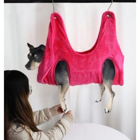 Kæledyrspleje Hængekøje Sele, Hunde Hængekøje Fastholdelsestaske, Hundeholder til badning(L,Pink)