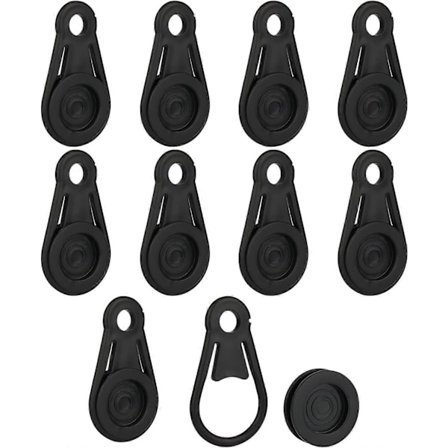 10 stk. presenningsklemmer, presenningsfester, presenningsklemmer for bilpresenninger, telt, markiser og bassengtrekk [DB]