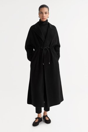 Soft Goat - Drawstring coat - Kaschmirjacke - S - Black