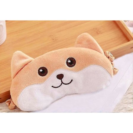 Brun Corgi Valp Hund Sovmask Ögonmask för Sömn Siden Natt Djur Ögonskydd